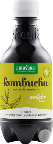 Purasana Kombucha Boisson Goût Matcha Bio Flacon 330ml