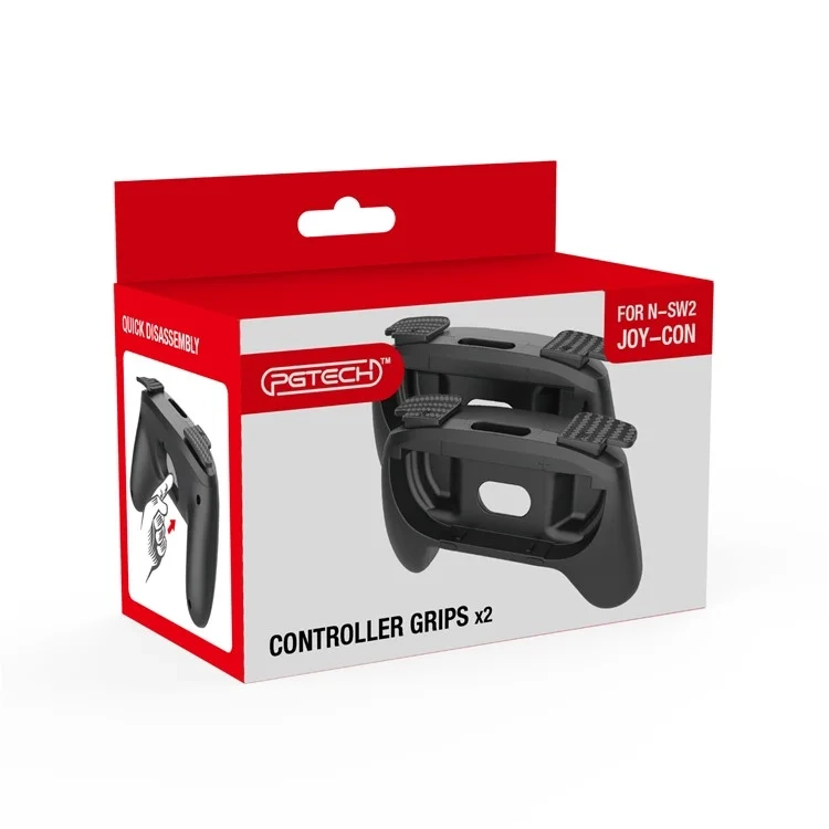 (2er Set) Griff Halterung Gamepad Hülle kompatibel für Nintendo Switch 2 / Joy-Con Controller - Schwarz