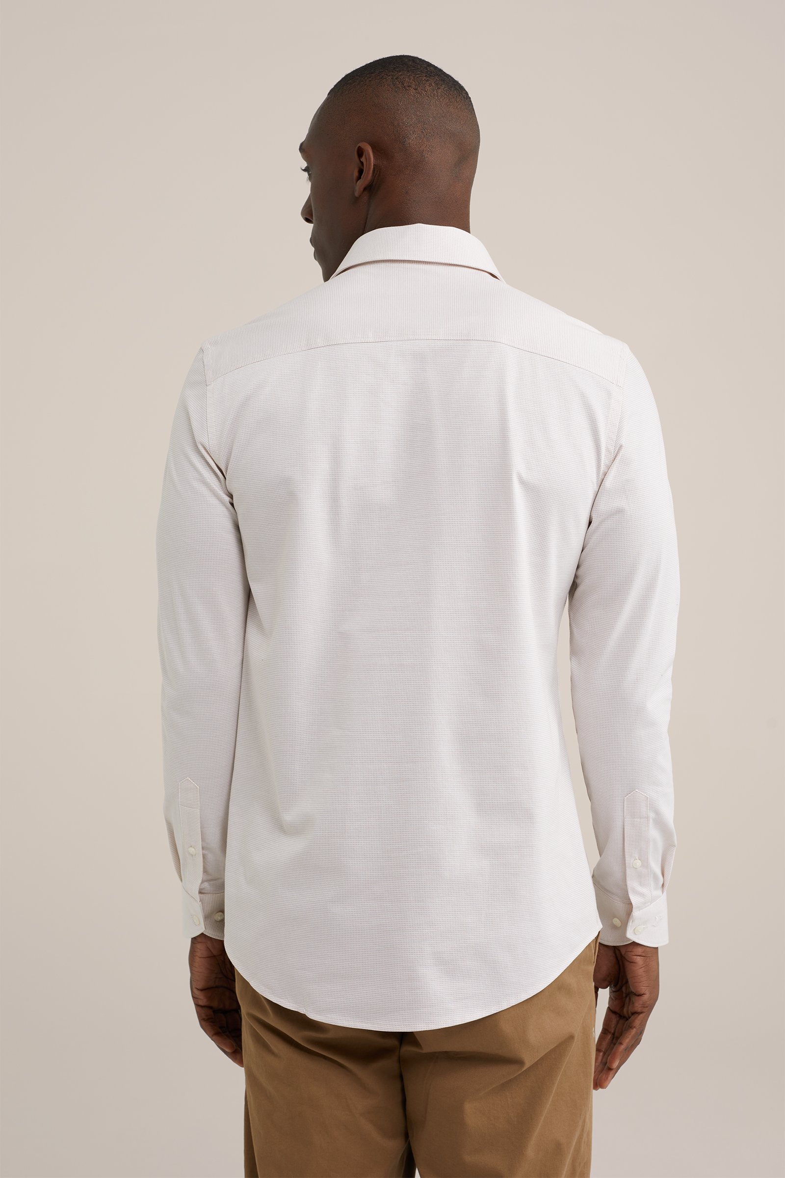 premium jacquard gebreid overhemd met structuur WE Fashion Beige