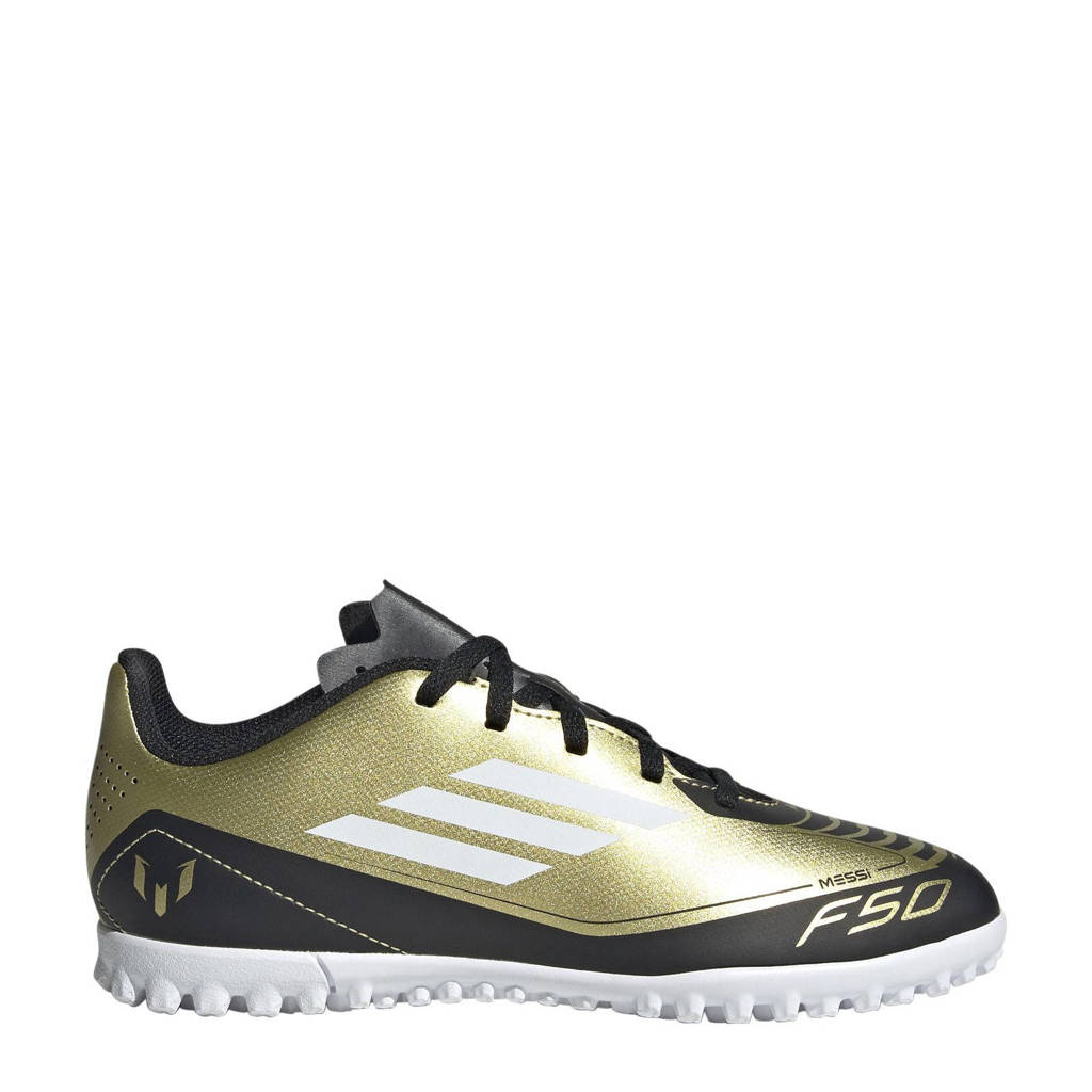 adidas F50 Club Messijunior voetbalschoenen metallic goud/wit/zwart