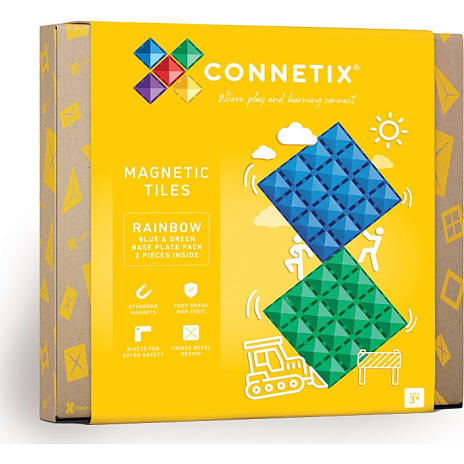 Connetix magnetplader 2 stk. - blå og grøn