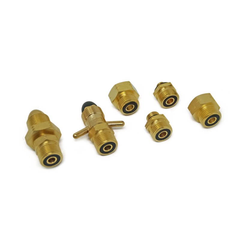 DREHMEISTER Gas Flaschen Adapter Set EU inkl. Etui - Gas-Entnahme (6-teilig)
