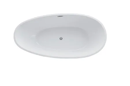 BLUE LABEL Fritstående akryl badekar - længde 1800 mm - højde 600 mm - bredde 900 mm - med krom pop up bundventil og overløb