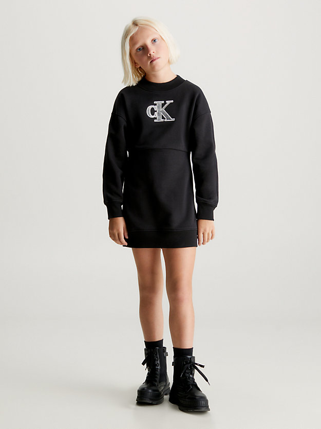 Vestido moletom folgado com logo