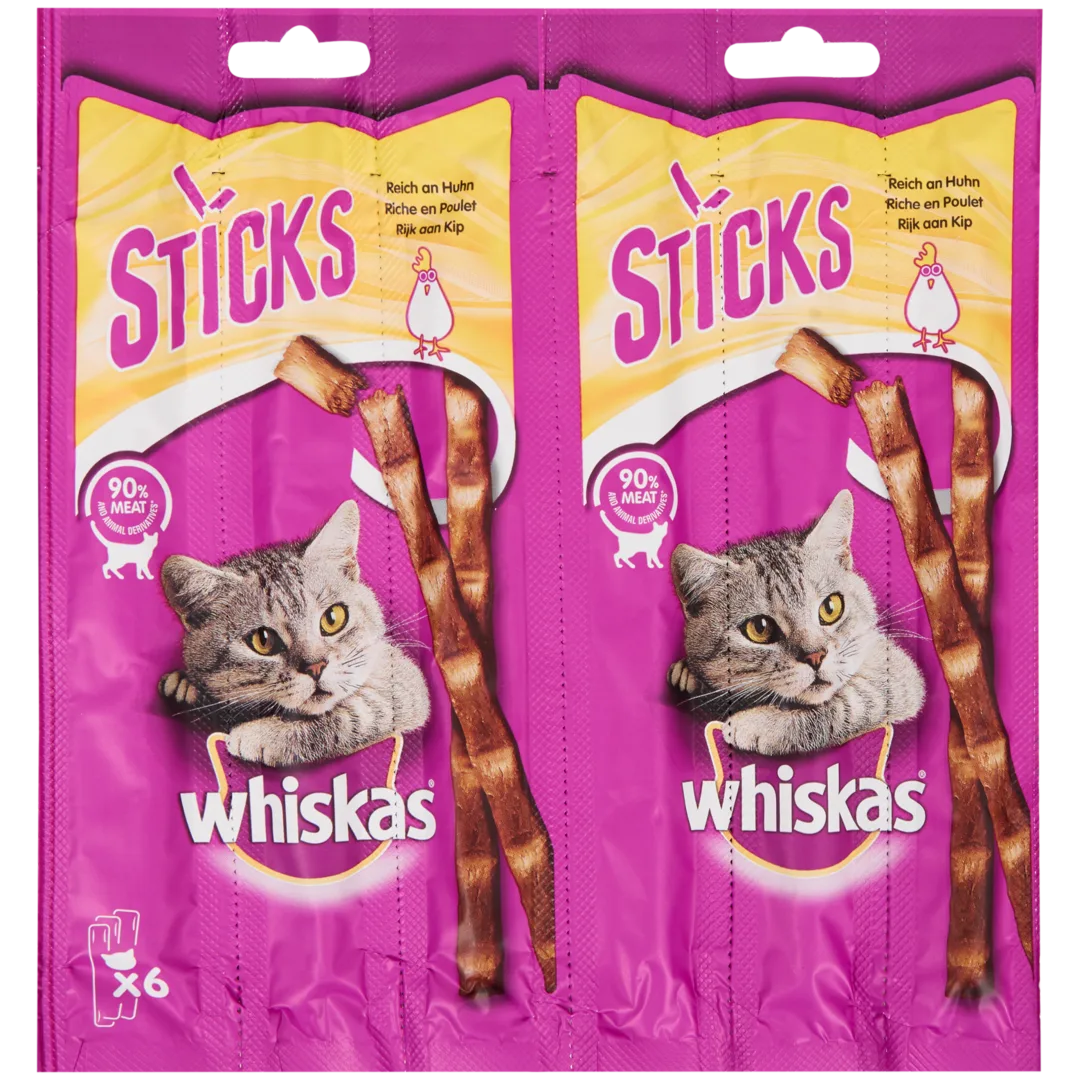 Bâtonnets à mâcher pour chat Whiskas Poulet