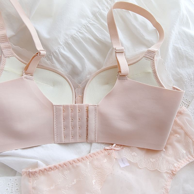 Nabla - Bow Wireless Lace Bra / Panty / Set