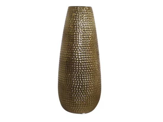 Vase en céramique doré 14 x 33.5 cm