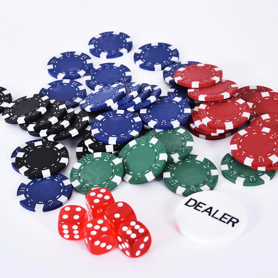 HOMCOM Pokerkoffer mit 200 Chips silber