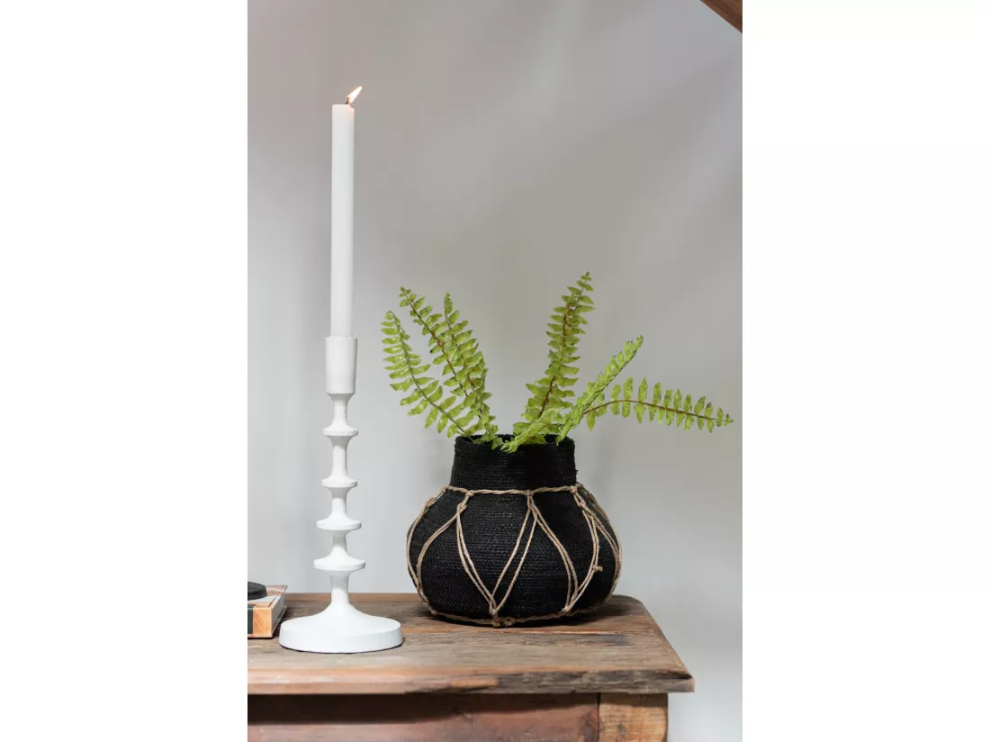 Pot marie herbes marines noir 22x22x22cm