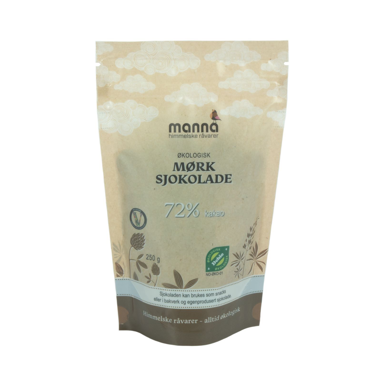 Manna Mørk Sjokolade Drops 72%