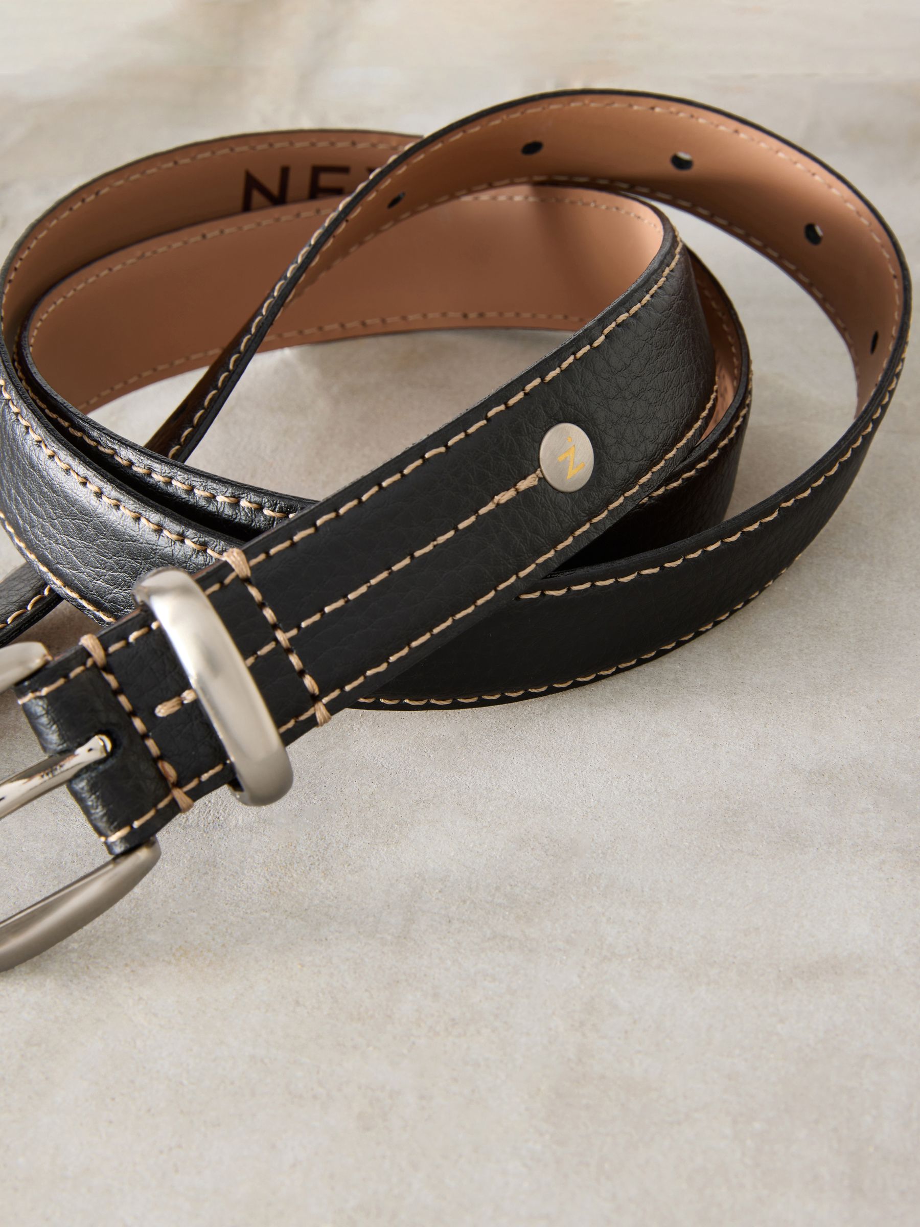 Zwart - N. Premium Made In Italië riem met gemiddelde breedte