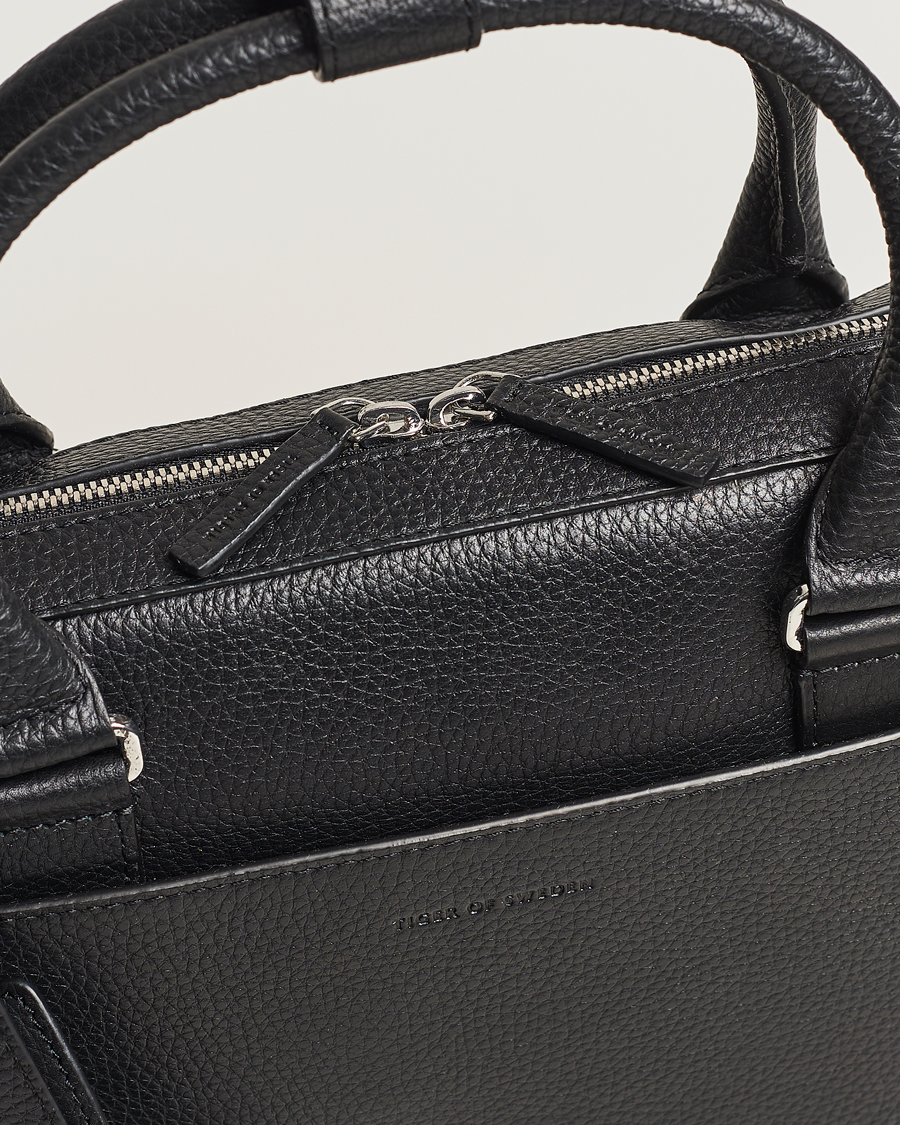 Tiger of Sweden Bosun Grained Leather Briefcase Black