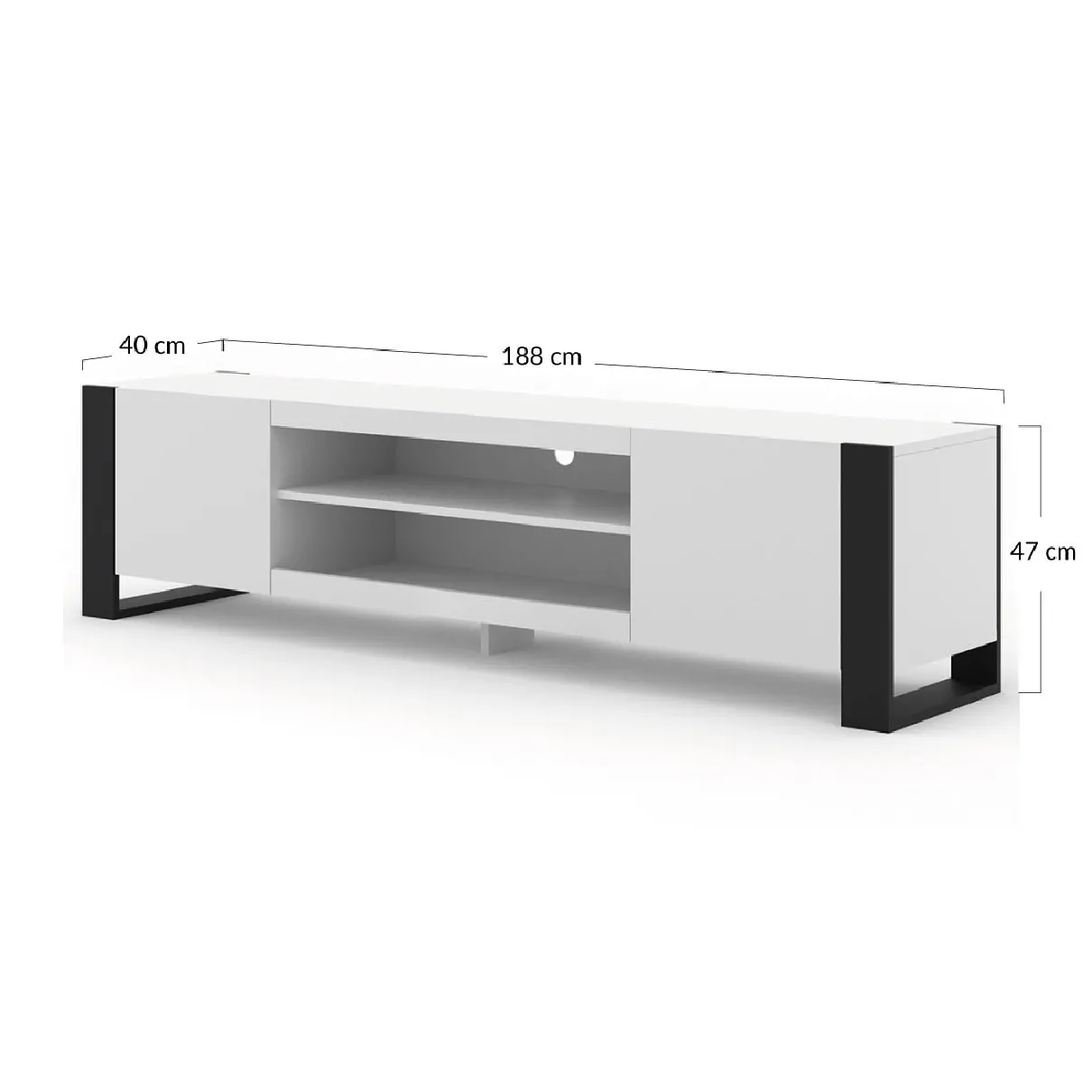 BESTMOBILIER Pedro 188 cm Bois/Noir