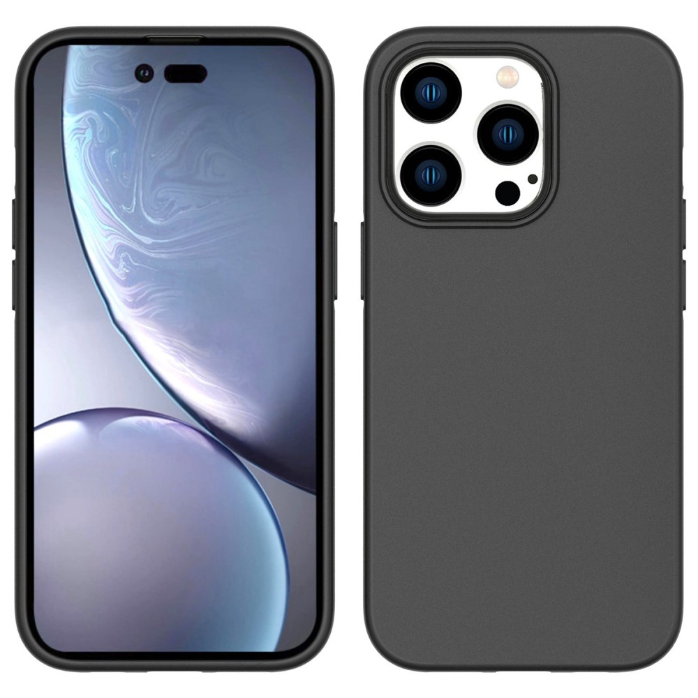 iPhone 14 Pro Gummi Case Hülle Matt - Schwarz
