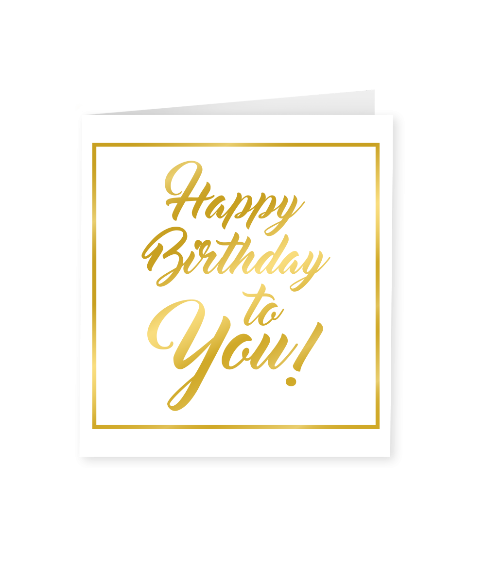 Kaart Happy Birthday Goud Wit 15cm