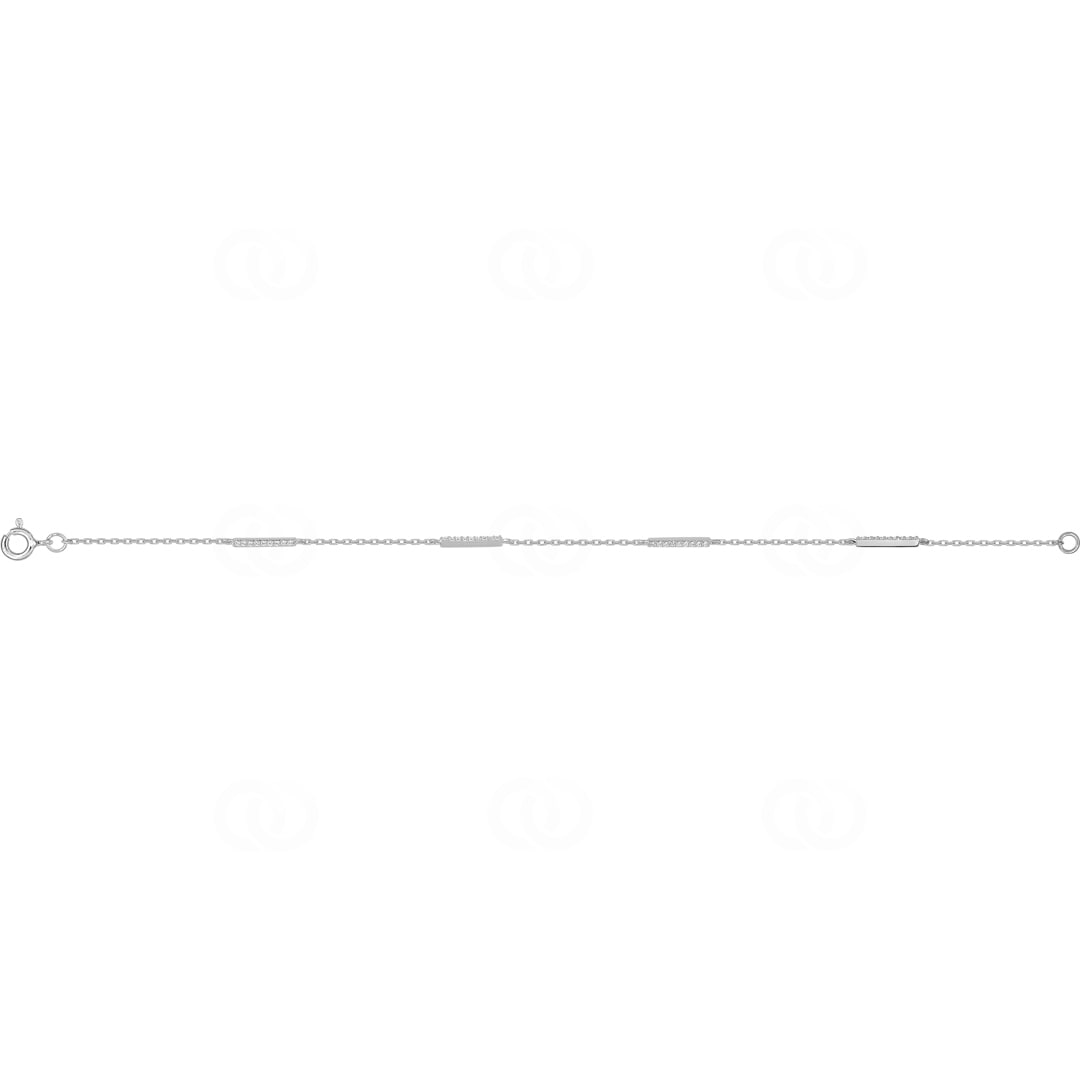 Armband 925 Silber rhodiniert mit Zirkonia 18cm