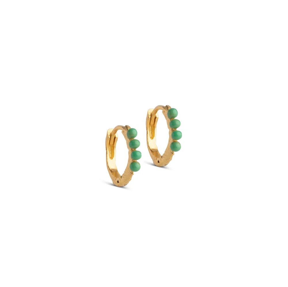 ENAMEL Copenhagen  Paula øreringe, Grass Green - 10mm.