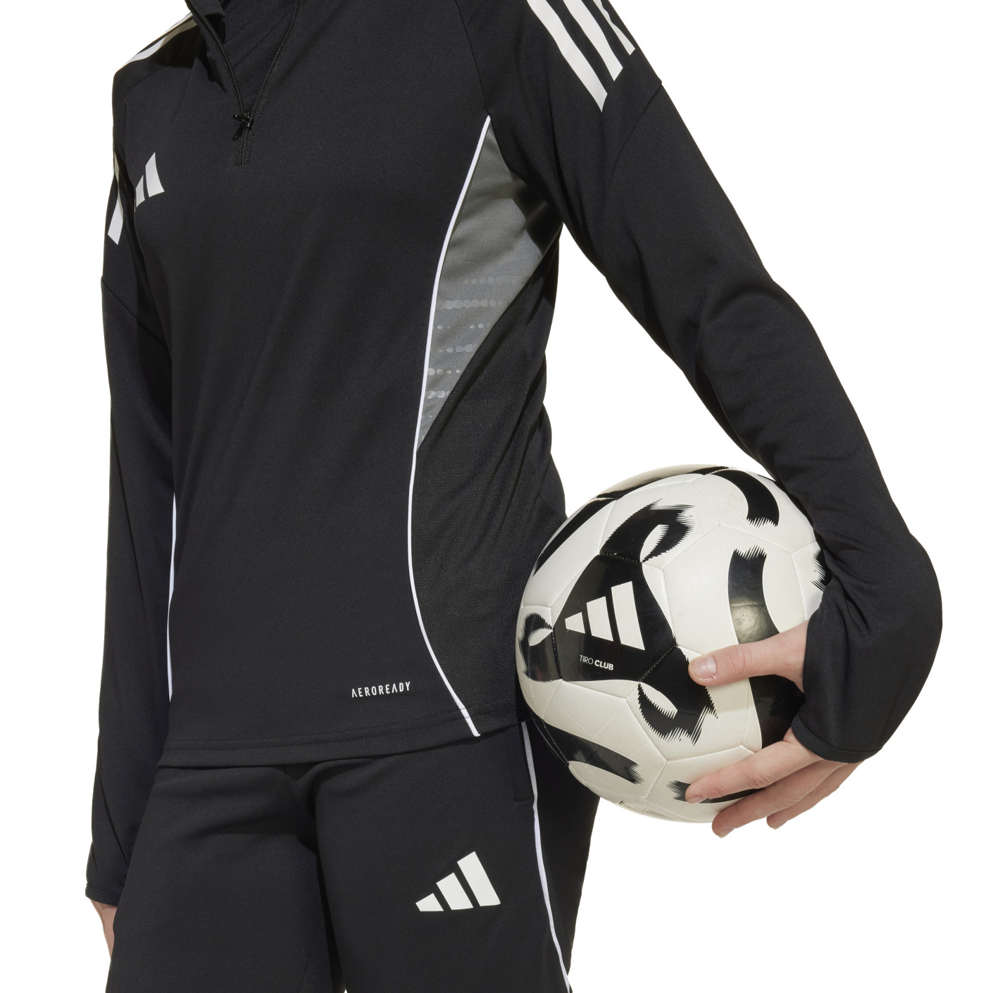 Adidas Tiro 25 Competition Trainingstrui 1/4-Zip Kids Zwart Wit Grijs