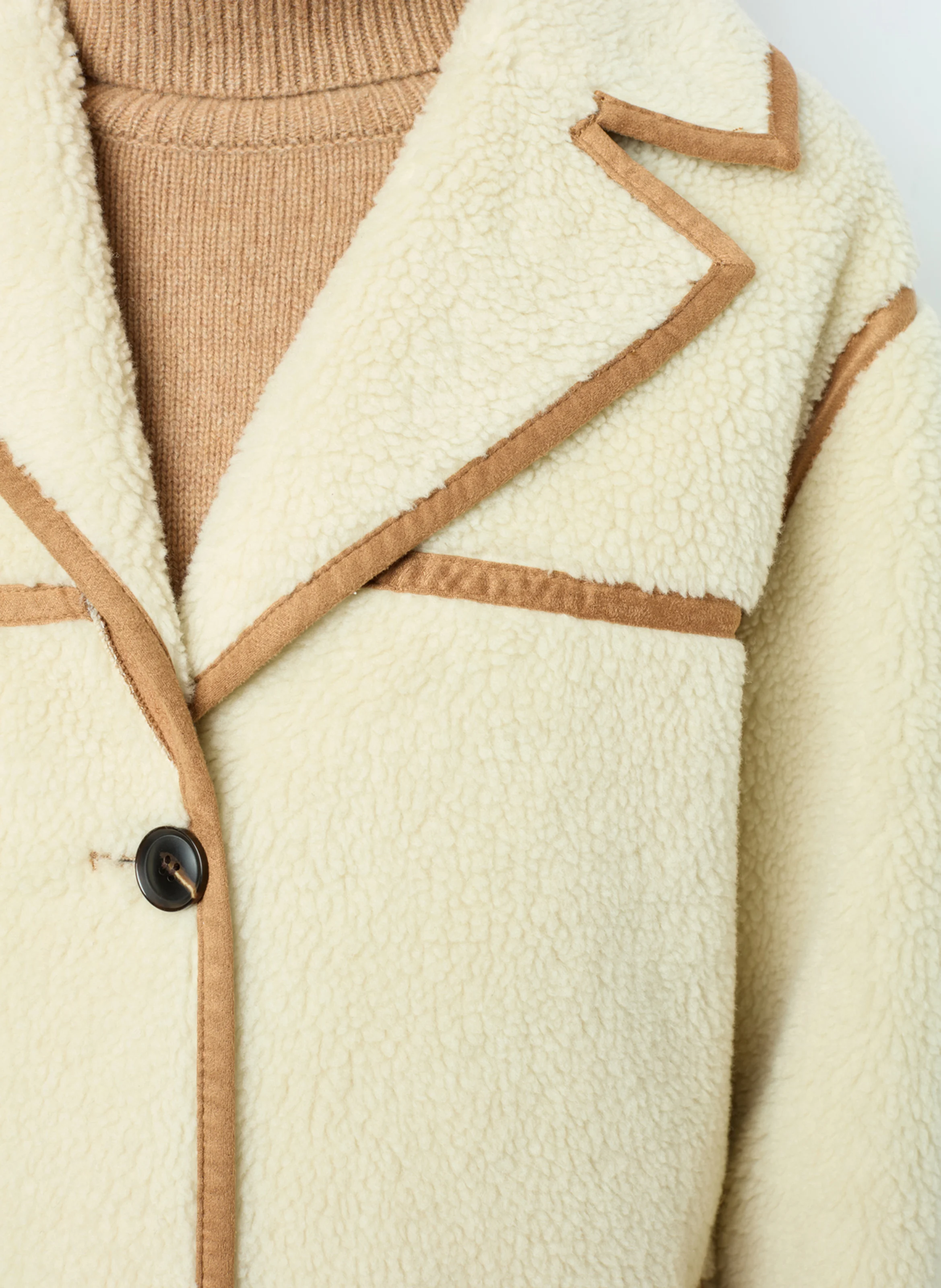 LYSANGE - Manteau droit col tailleur | Beige