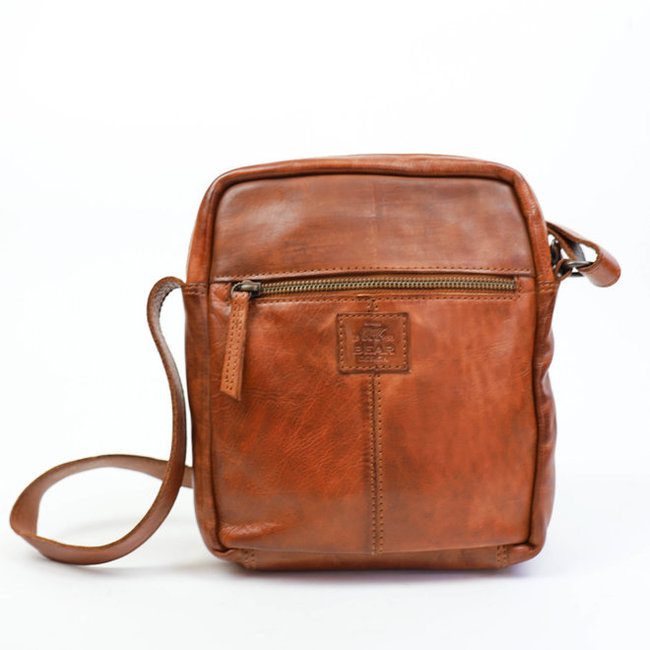 Bear Design Cow Lavato Unisex Schoudertas Cognac CL36457