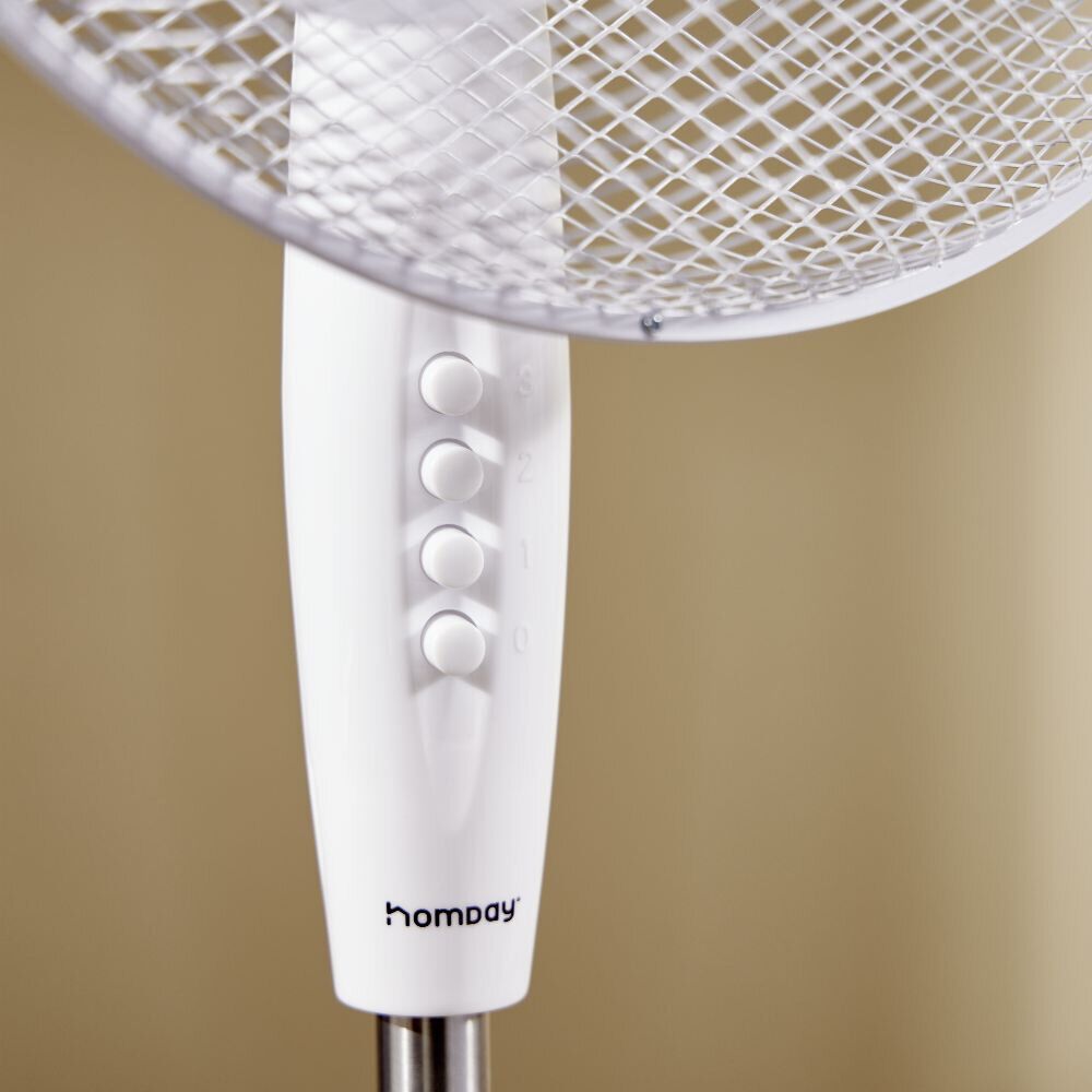 Ventilateur sur pied - 3 vitesses - 50W - blanc