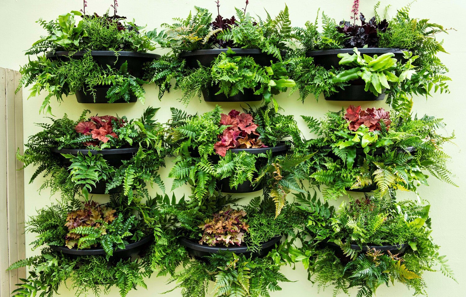 Intratuin muur bloempot zwart 36 x 20 x 30 cm