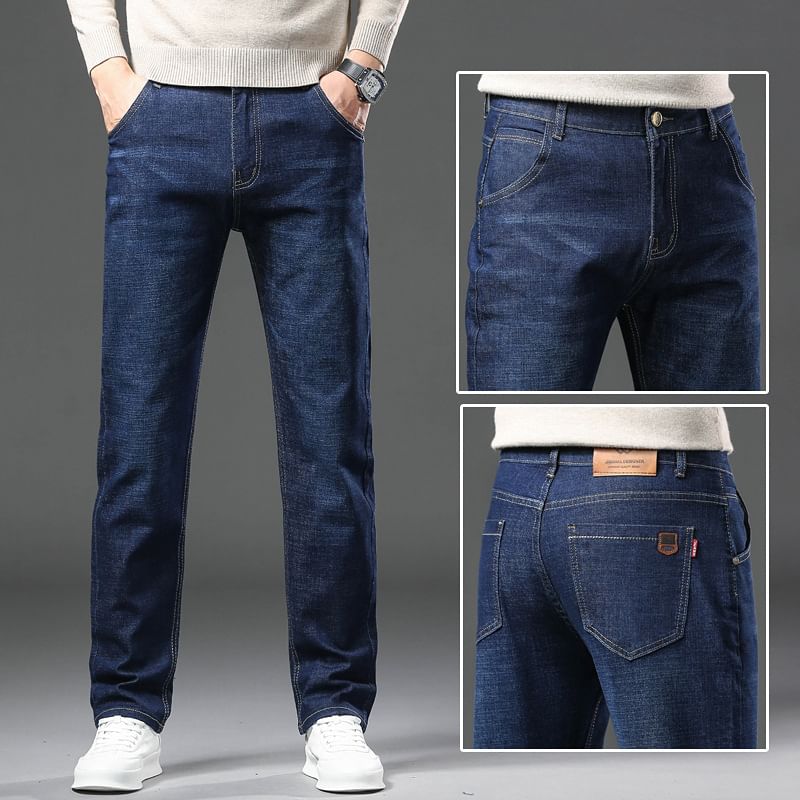 Denimic - Mid Rise Washed Straight Leg Jeans