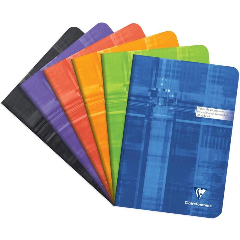 Carnet de vocabulaire piqué A5 64 pages ligné + marge centrale - Assortis
