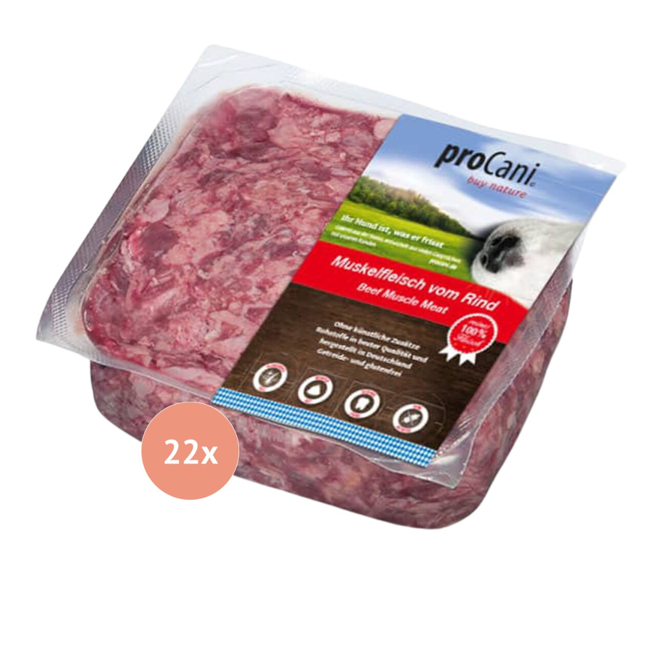 ProCani Rindmuskelfleisch 22x500 g