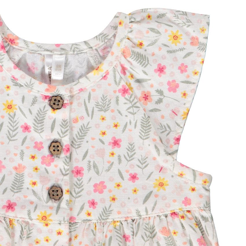Top imprimé floral pour bébé fille - Ecru