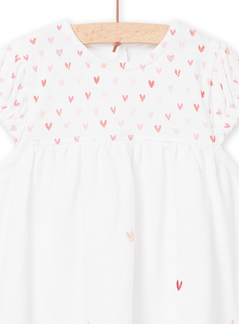Robe en maille piquée motif forêt naissance fille