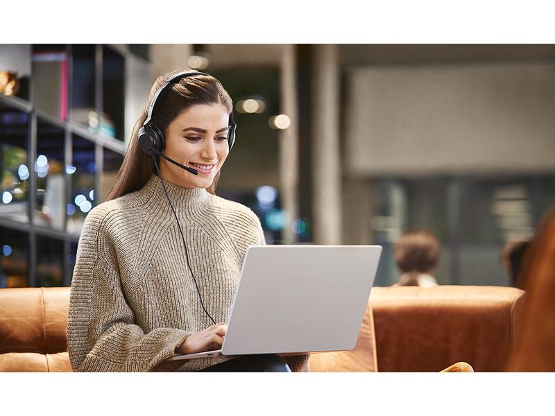 Jabra Headset Evolve2 30 SE Duo MS Schwarz, USB-C Entwickelt, damit Sie produktiv bleiben, leicht, tragbar, zuverlässig, komfortabel