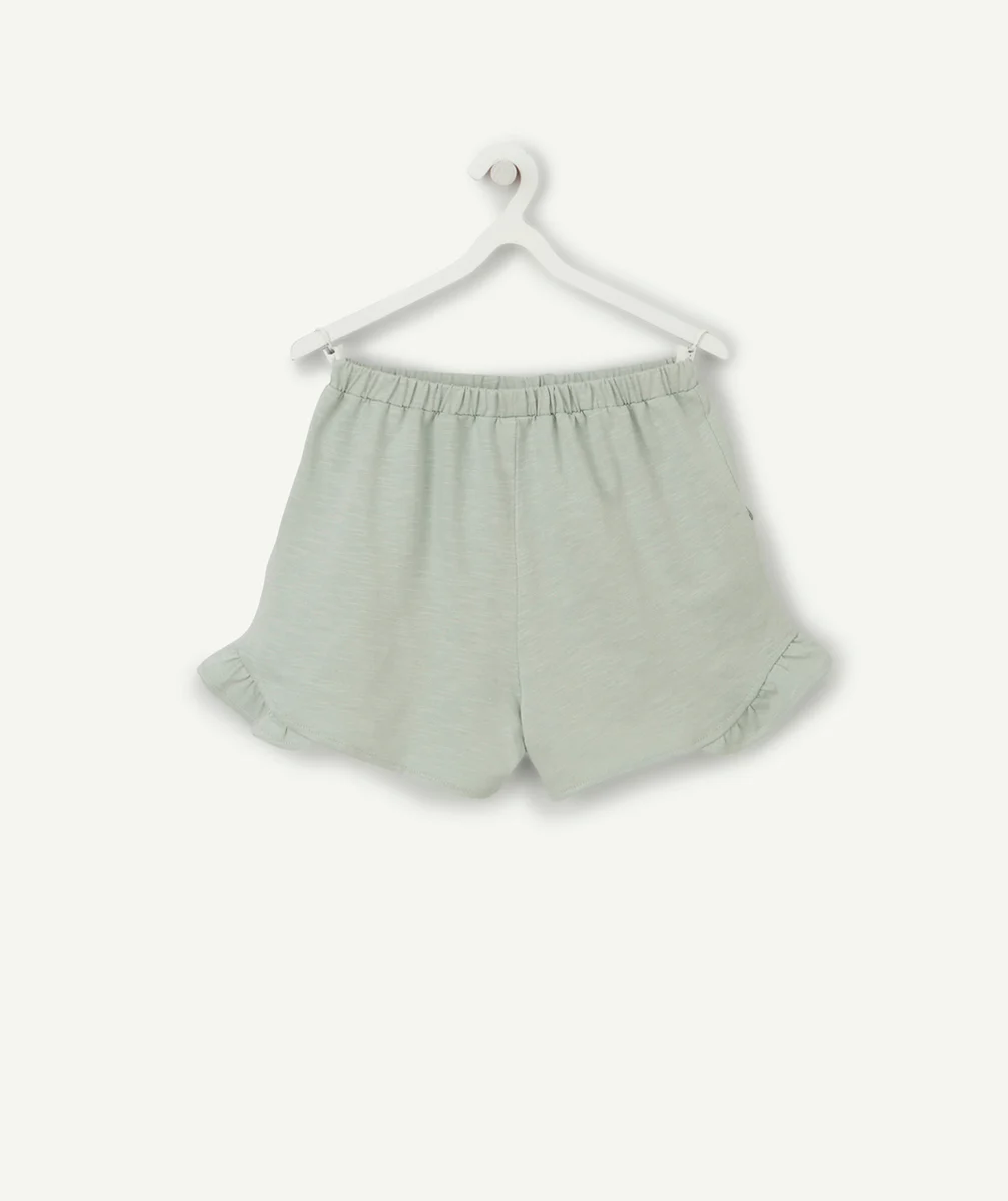 SHORT FILLE EN COTON BIO VERT