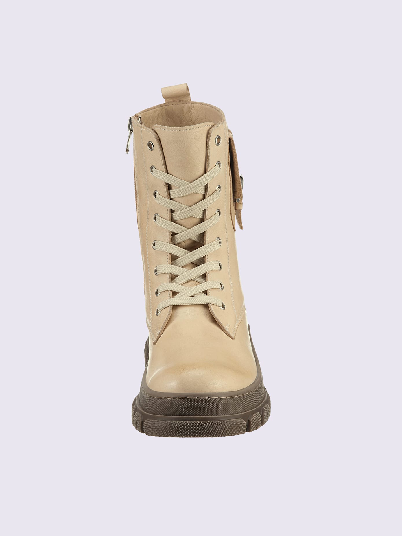Bottines à lacets cuir nappa de vache