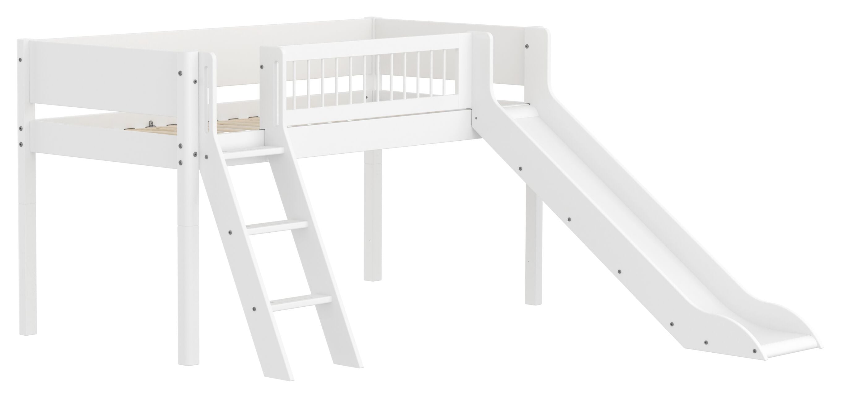 Flexa WHITE Halbhochbett - Weiss / B: 250.0 cm x T: 210.0 cm x H: 120.0 cm
