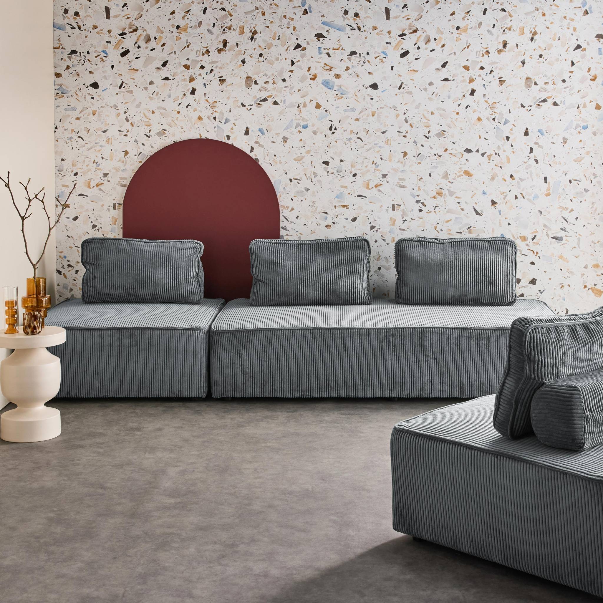 sweeek - Set van fauteuils voor modulaire bank 4 zitplaatsen corduroy