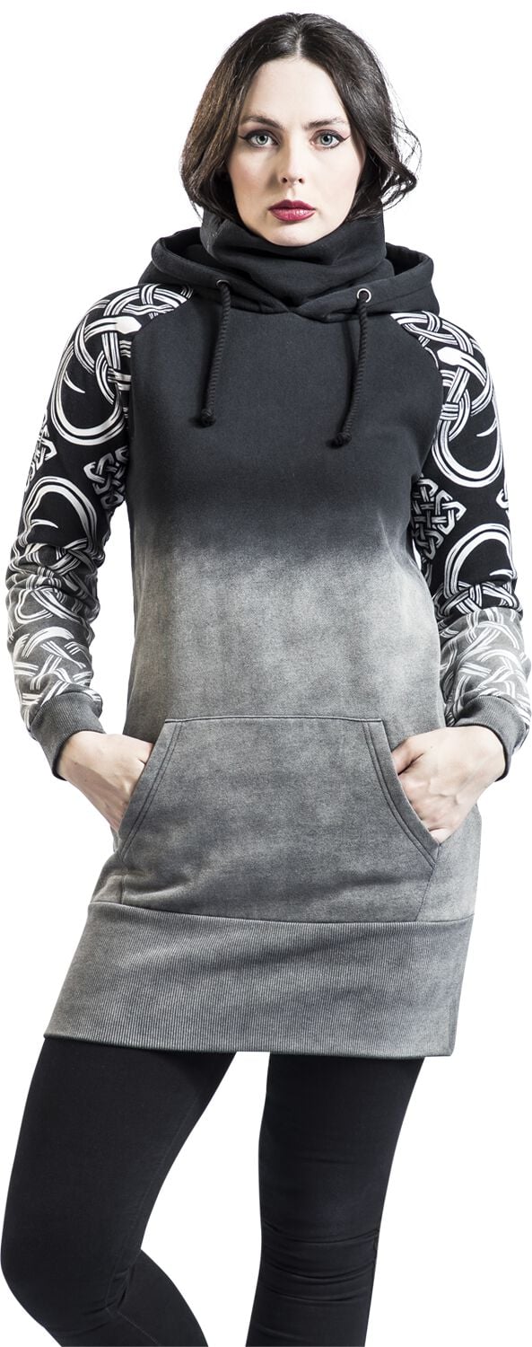 Robe à capuche avec motifs celtiques | Black Premium by EMP Robe courte