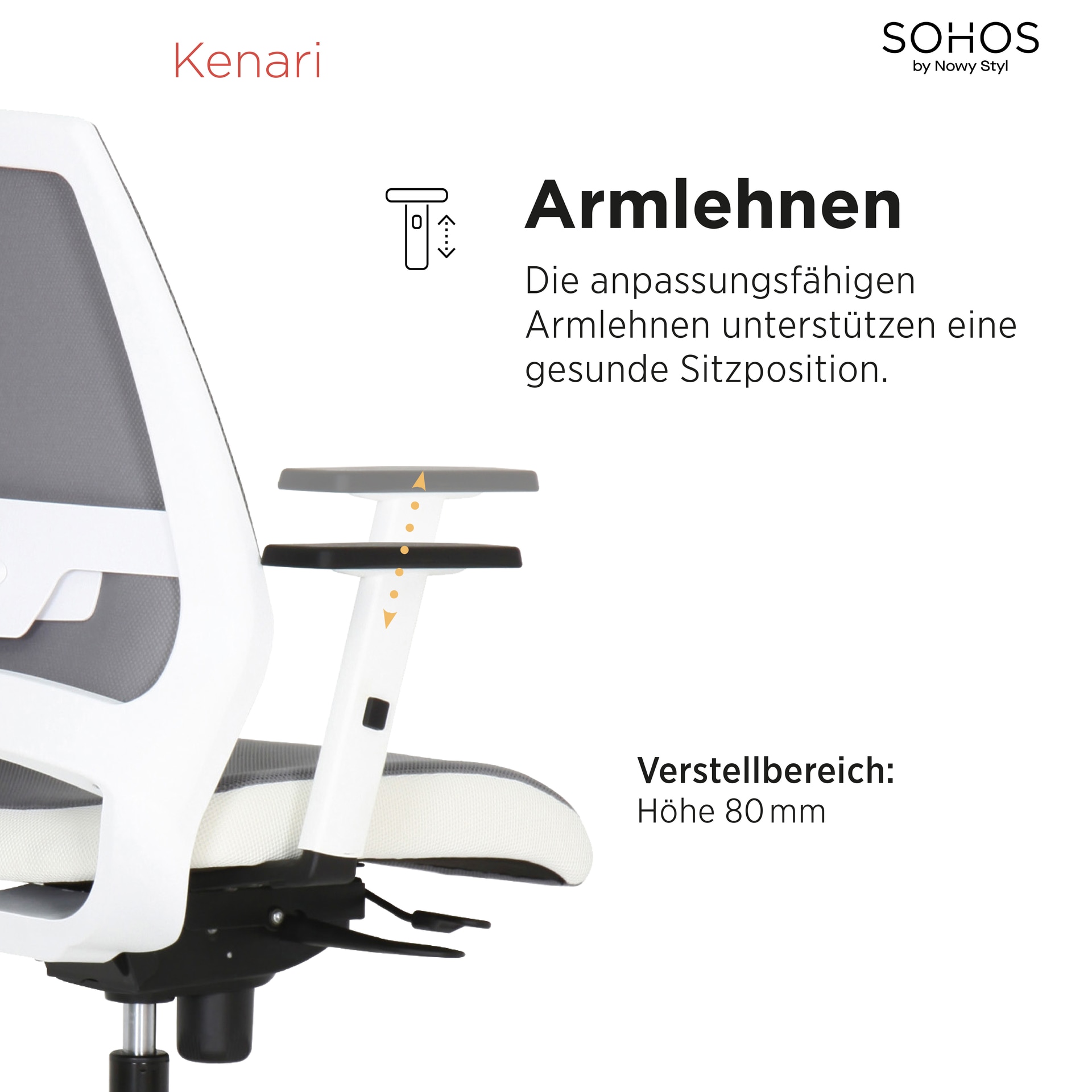 NOWY STYL Drehstuhl KENARI weiß/ grau
