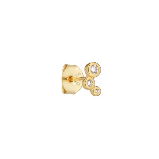 The Earring Shop Trinity Ørering, Guld/Hvid