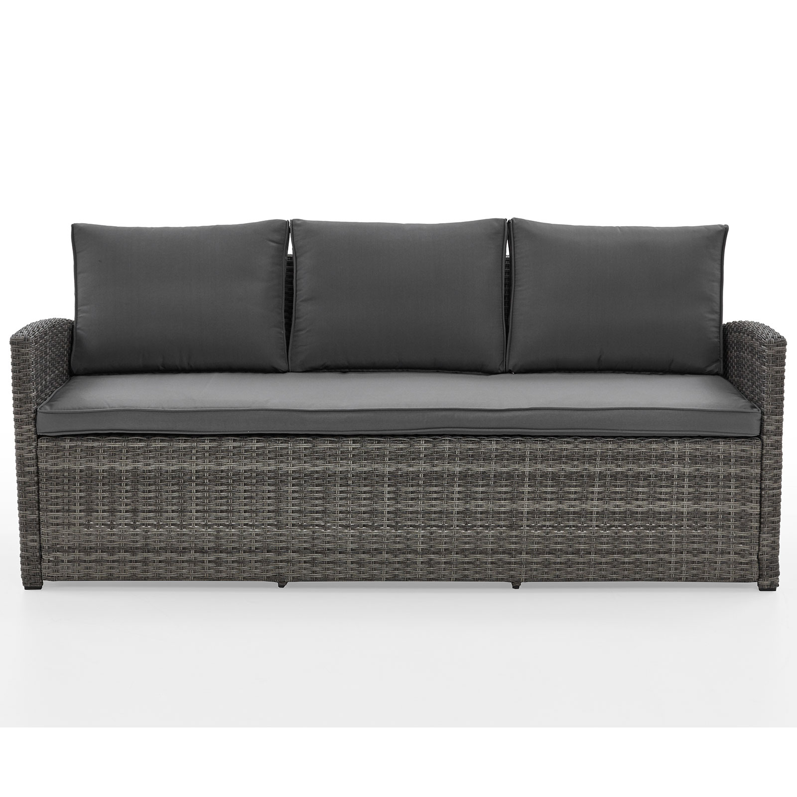 6-teilige Loungegarnitur - dunkelgrau - Polyrattan