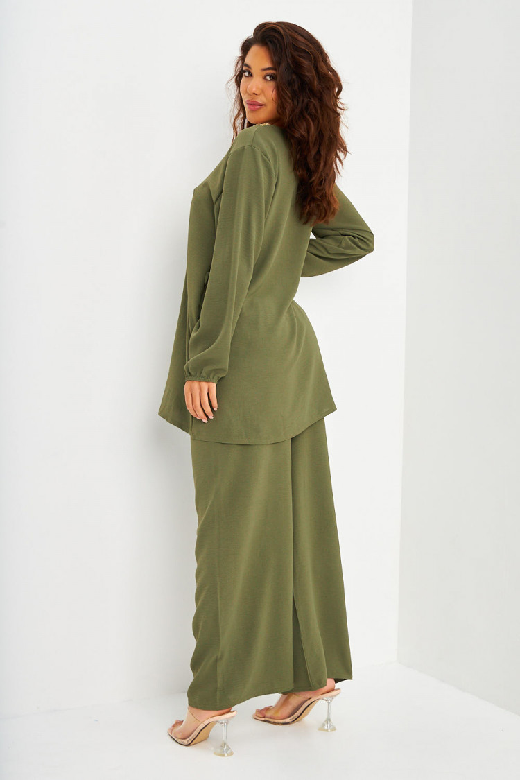 Ensemble 2 pièces tunique + pantalon kaki