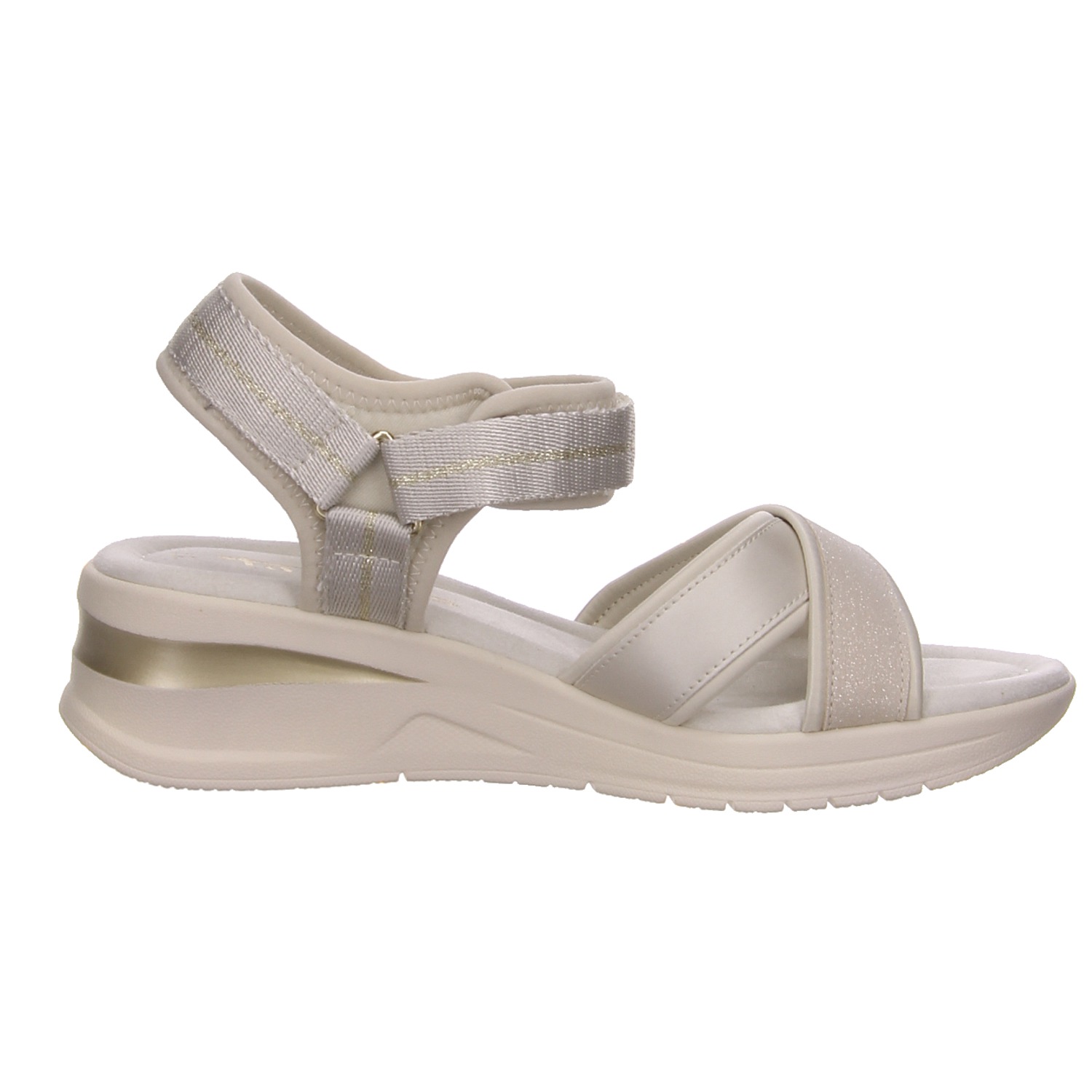 Tamaris Damen Sandale offwhite braun