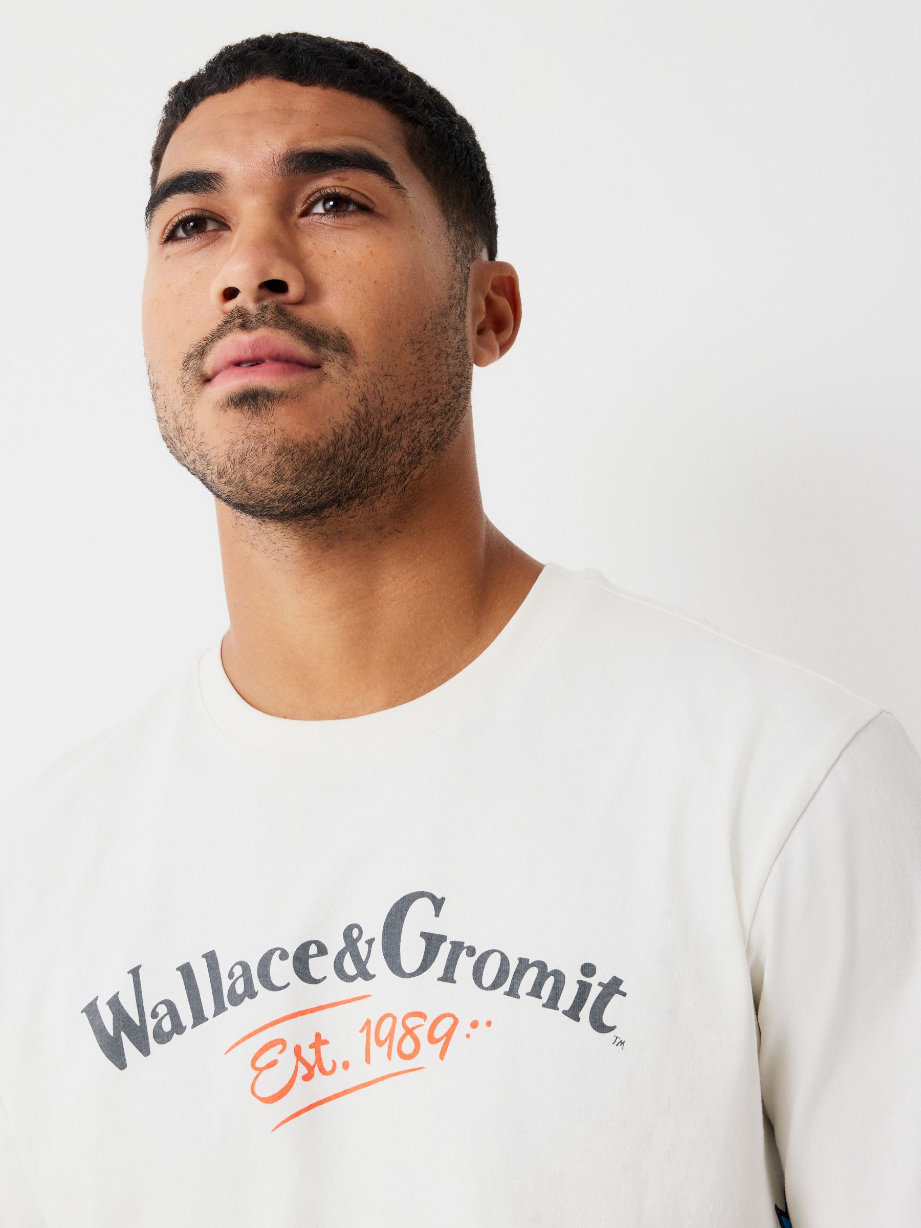 Crème Wit Wallace en Gromit - Normale Pasvorm - Kerstmis T-shirt met grafische print