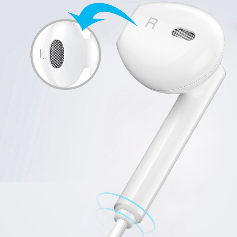 In-Ear Kopfhörer Headset mit USB C Anschluss   Mikrofon und Lautstärkeregler - Weiss