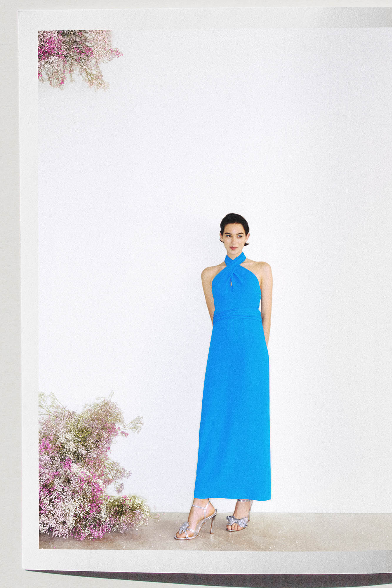 Chabeli Vestido midi liso - Azul