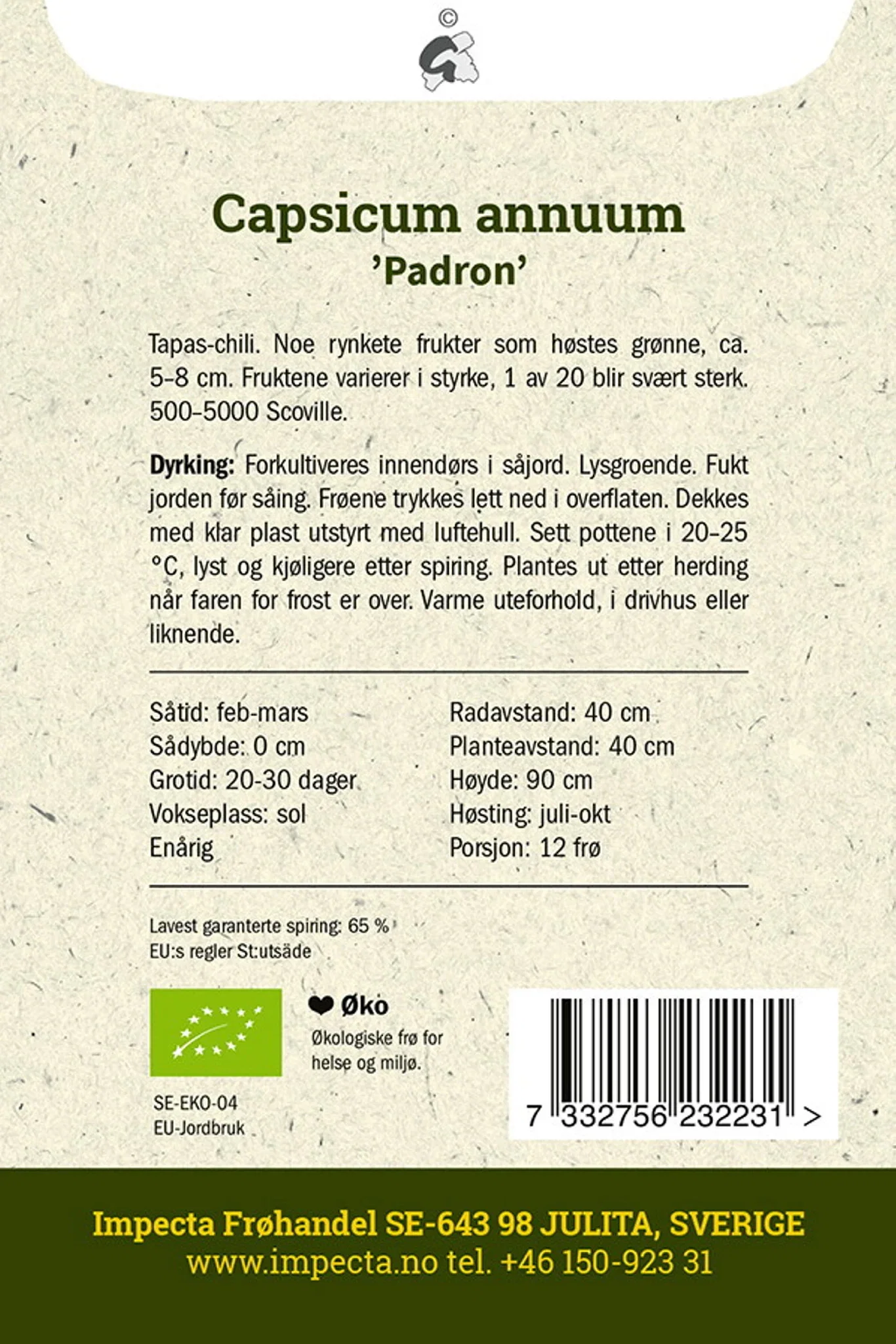 Capsicum annuum 'Padron' Chilipepper 'Padron'