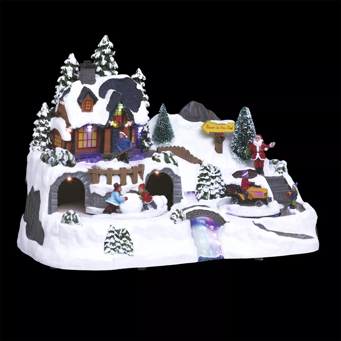 Village de Noël lumineux Maison du Père Noel
