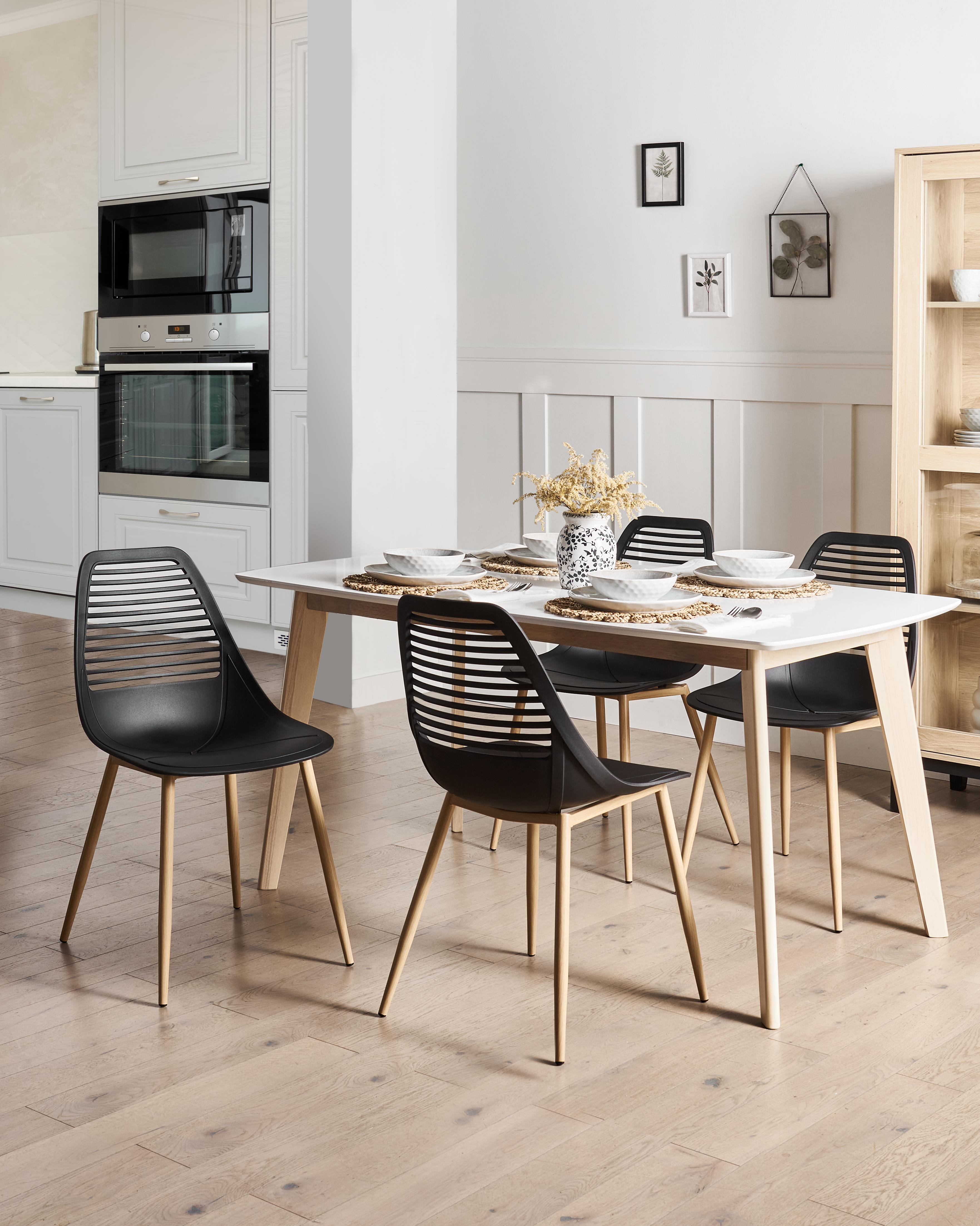 Set van 4 eetkamerstoelen MONTELLO Zwart