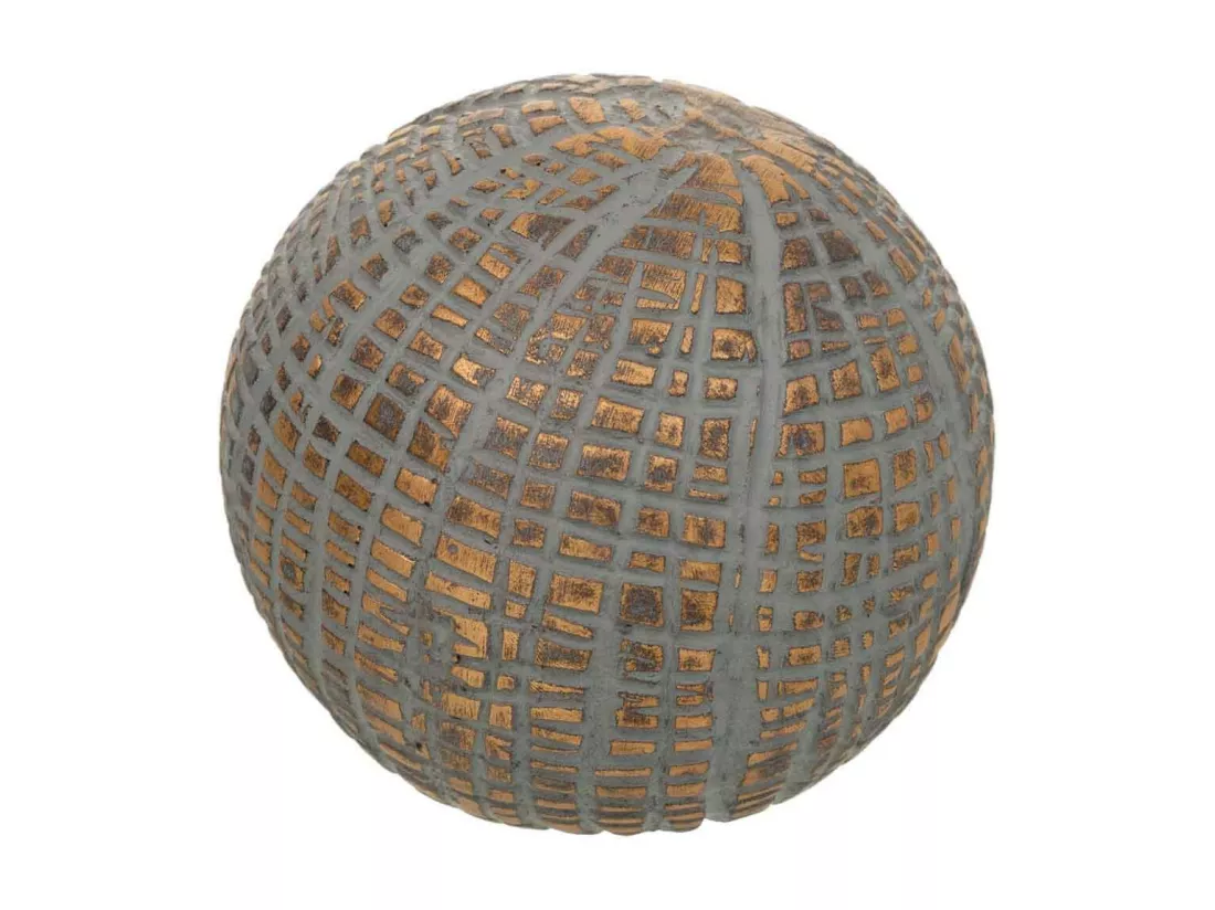 Boule décorative en polyrésine dorée 8x8x8h
