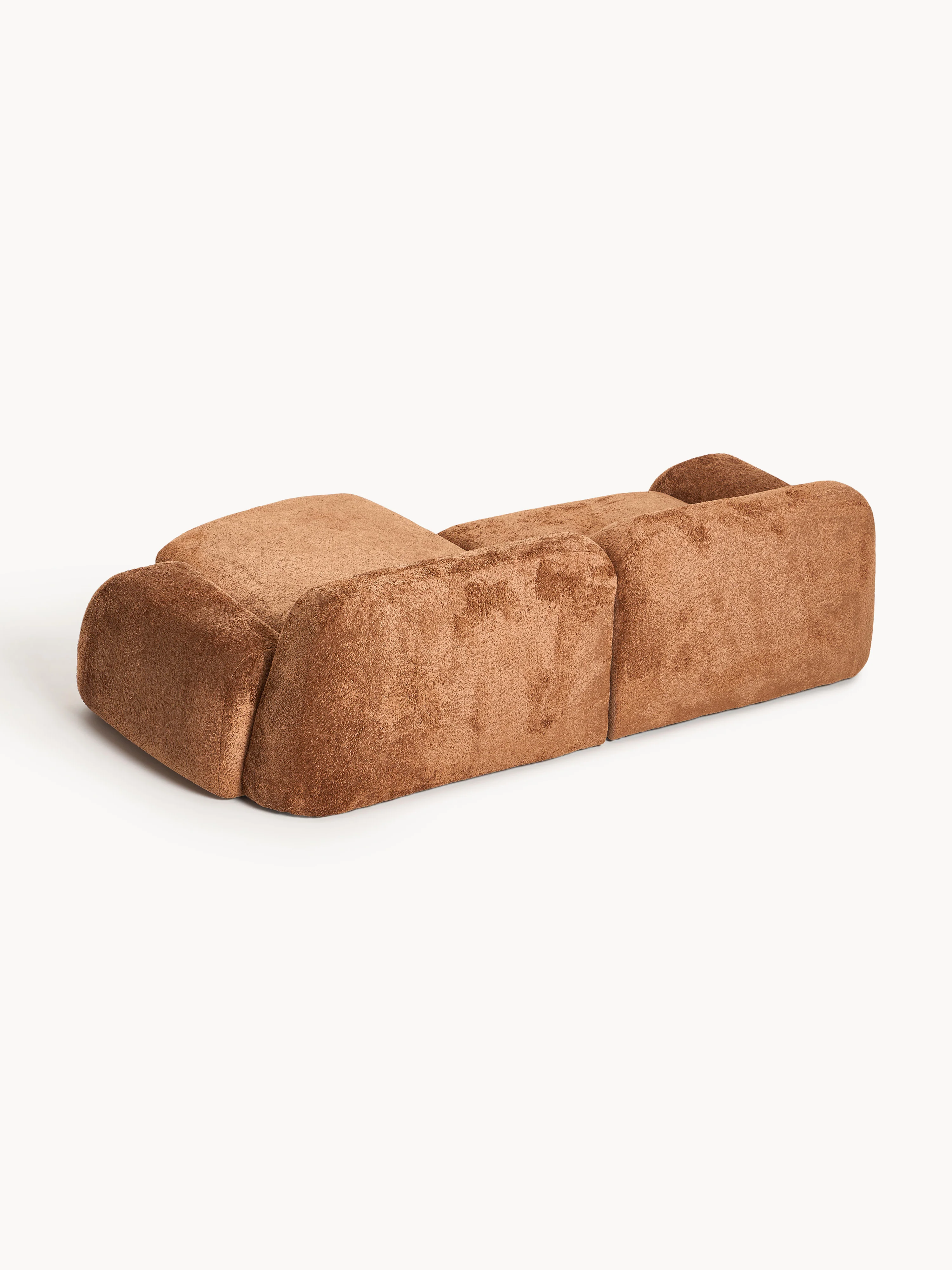 Modulaire teddy-bouclé hoekbank Wolke (3-zits)